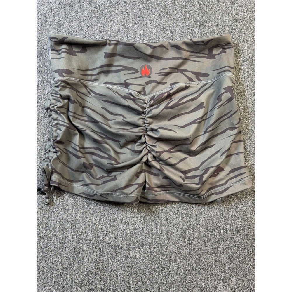 LiveSore Tiger Stripe Camo Scrunch Butt Booty Shorts gray Medium - Picture 4 of 6